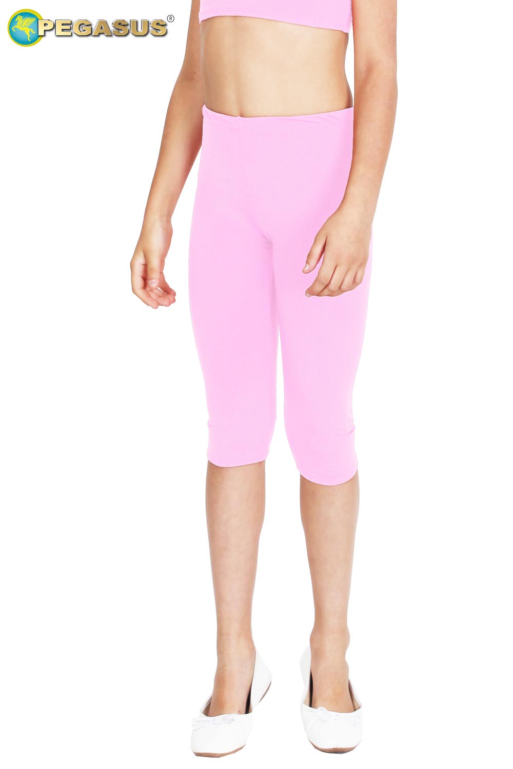LEGGINS DANZA IN LYCRA TRE QUARTI ROSA BAMBINA